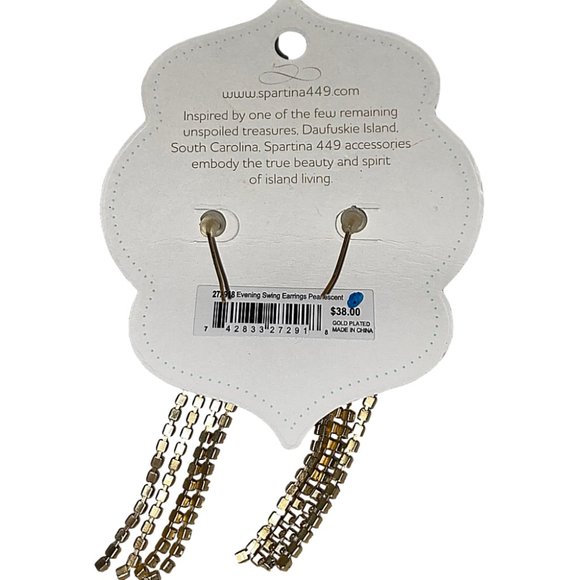 Spartina 449 18 kt Gold-Plated Dangle Earrings NEW - Picture 3 of 5